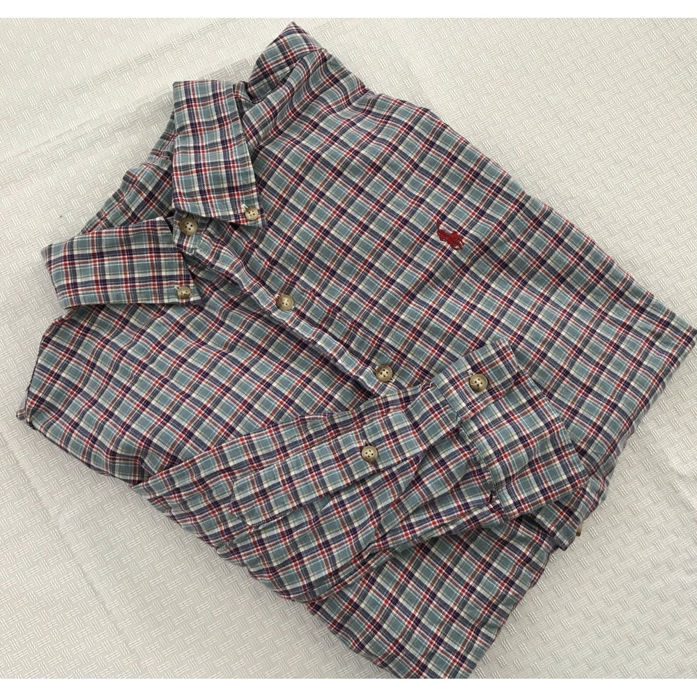 Ralph Lauren Men's Plaid Flannel Long Sleeve Button Size Large Classic Fit